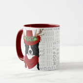 Border Collie Hondenliefhebber kerstfeestdag Mok (Voorkant links)