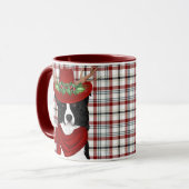Border Collie Hondenliefhebber Western met kerstmi Mok (Voorkant links)