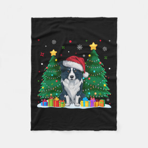 Border Collie Hondenliefhebbers Santa Hat Lelijke  Fleece Deken