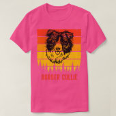 Border Collie Hondenliefhebbers Sunset for Dad Pap T-shirt (Design voorkant)