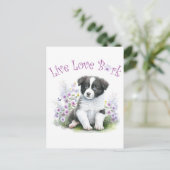 Border Collie Hondenmoeder Bloemstuk Briefkaart (Staand voorkant)