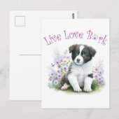 Border Collie Hondenmoeder Bloemstuk Briefkaart (Voorkant / Achterkant)