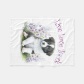 Border Collie Hondenmoeder Bloemstuk Fleece Deken (Voorkant (Horizontaal))