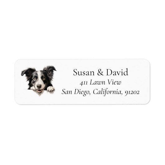 Border Collie Hondenras Pet Lovers Etiket (Voorkant)