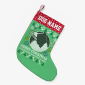 Border Collie Hondenras Ugly KerstSweater Kleine Kerstsok (Voorkant (Hangend))