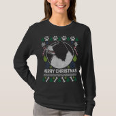 Border Collie Hondenras Ugly KerstSweater T-shirt (Voorkant)