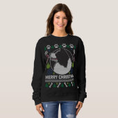 Border Collie Hondenras Ugly KerstSweater Trui (Voorkant volledig)