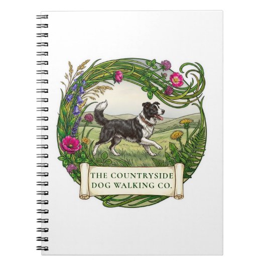 Border Collie Hondenuitlater Aangepaste Notitieboe Notitieboek (Voorkant)