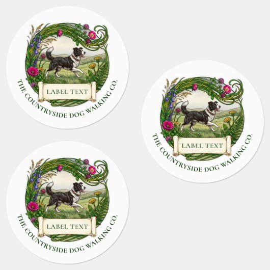 Border Collie Hondenuitlater Aangepaste Waterdicht Labels (Groep)