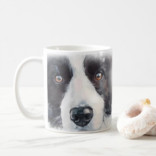 Border Collie-hondmoeder Koffiemok (Met donut)