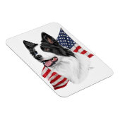 Border Collie hoofd met Vlagmagneet Magneet (Rechterzijde)