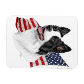 Border Collie hoofd met Vlagmagneet Magneet (Horizontaal)