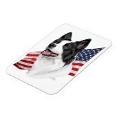 Border Collie hoofd met Vlagmagneet Magneet (Linkerzijde)