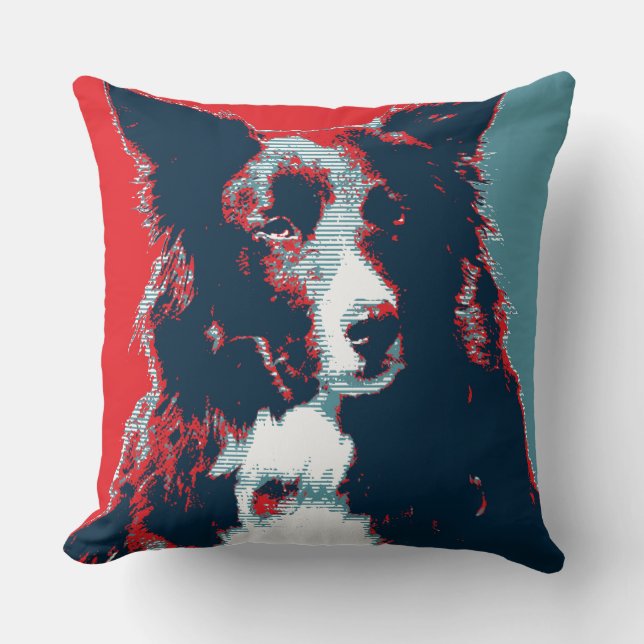 Border Collie Hope Parody Poster Kussen (Voorkant)