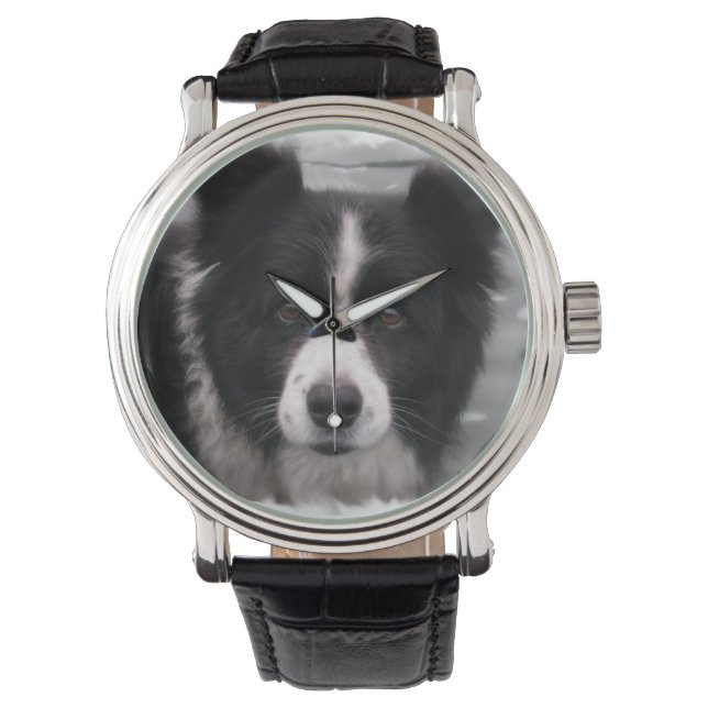 Border Collie Horloge (Voorkant)