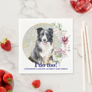 Border Collie Huisdier Bruiloft Servetten Met Hond