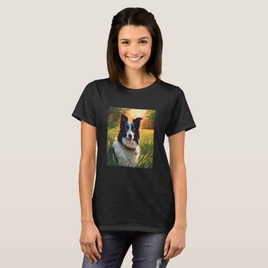 border collie huisdier hond t-shirt (Voorkant volledig)