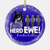 Border Collie i HERD EWE SHEEP CHRISTMAS ORNAMENT (Voorkant)
