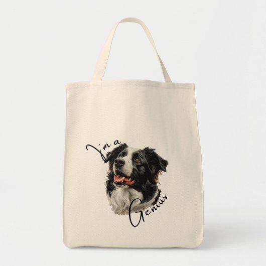 Border Collie - Ik ben een Genius Canvas tas (Voorkant)