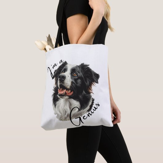 Border Collie - Ik ben een Genius Canvas tas (Dichtbij)
