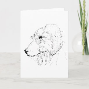 Border Collie Illustratie – Minimalistische Kunst Bedankkaart
