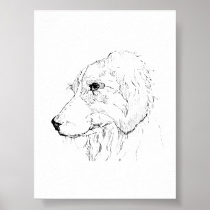 Border Collie Illustratie – Minimalistische Kunst Poster