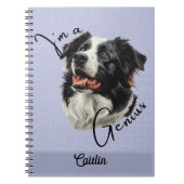 Border Collie - "I'm a Genius" - Aanpasbaar ontwer Notitieboek (Voorkant)