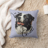 Border Collie 'I'm a Genius' .Leuk en slim ontwerp Kussen (Deken)