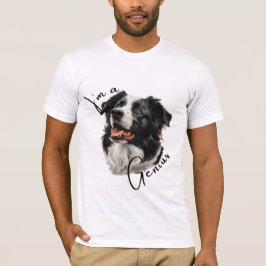 Border Collie 'I'm a Genius' .Leuk en slim ontwerp T-shirt