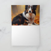 Border Collie in de herfst laat Herfst inspireren Kaart (Binnen)