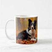 Border Collie in de herfst laat Herfst inspireren Koffiemok (Links)