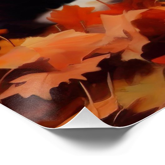 Border Collie in de herfst laat Herfst inspireren Perfect Poster (Hoek)