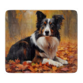Border Collie in de herfst laat Herfst inspireren Snijplank (Voorkant)