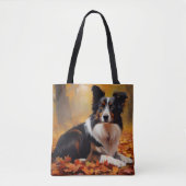 Border Collie in de herfst laat Herfst inspireren Tote Bag (Voorkant)