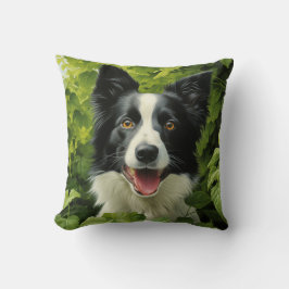 Border Collie in groen Kussen