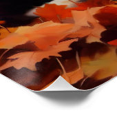 Border Collie in herfstbladeren val inspireert Perfect Poster (Hoek)