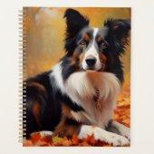 Border Collie in herfstbladeren val inspireert Planner (Voorkant)