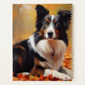 Border Collie in herfstbladeren val inspireert Planner (Achterkant)
