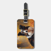 Border Collie  in herfstbladeren val inspireren Bagagelabel (Voorkant verticaal)