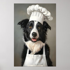 Border Collie In Kooksmuts Poster, Huisdier Poster