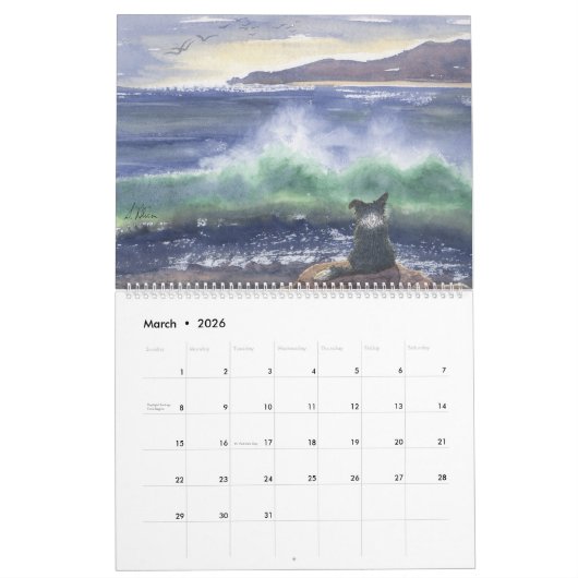 Border Collie in Landscape Calendar Kalender (Mar 2026)