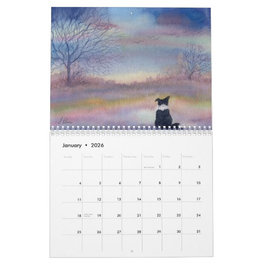 Border Collie in Landschapskalender Kalender (Jan 2026)