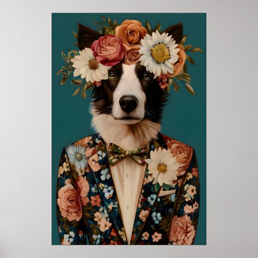 Border Collie In Suit Poster, Border Collie Poster (Voorkant)