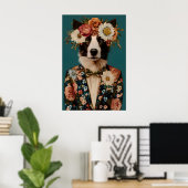 Border Collie In Suit Poster, Border Collie Poster (Thuiskantoor)