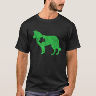 border collie Irish Clover St Patrick Day Leprecha T-shirt