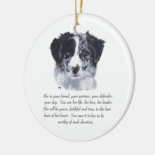 Border Collie Keepsakes Keramisch Ornament (Links)