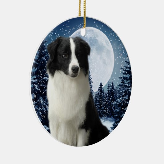 Border Collie Keramisch Ornament (Rechts)