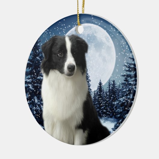 Border Collie Keramisch Ornament (Links)