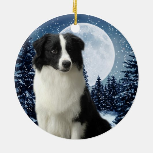 Border Collie Keramisch Ornament (Achterkant)