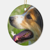 Border Collie Keramisch Ornament (Links)